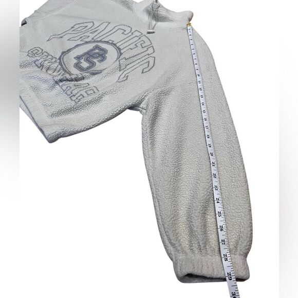 PacSun Fleece Funnel Neck Oversized Cropped Sweatshirt Size Small - Picture 12 of 15